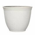 L&G Solutions 13 in. H X 16 in. D Polyresin Shea Planter White PVI4616TWI